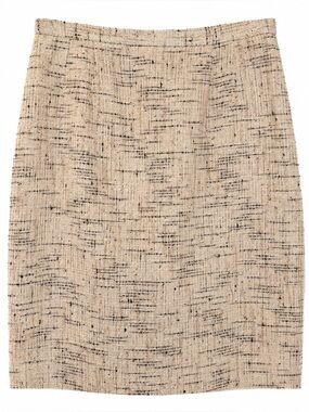 Vintage 80's Burberrys Cream Color Tweed Pencil Skirt Size 10 Wool Rayon Lined